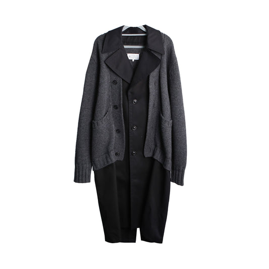Maison Margiela Black Grey Combined Coat 46 18686216