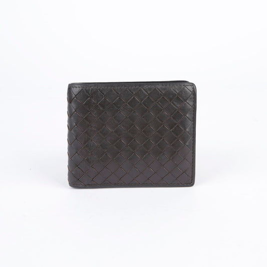 Bottega Veneta Dark Brown Leather Intrecciato Wallet 27383776