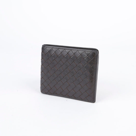 Bottega Veneta Dark Brown Leather Intrecciato Wallet 27383776