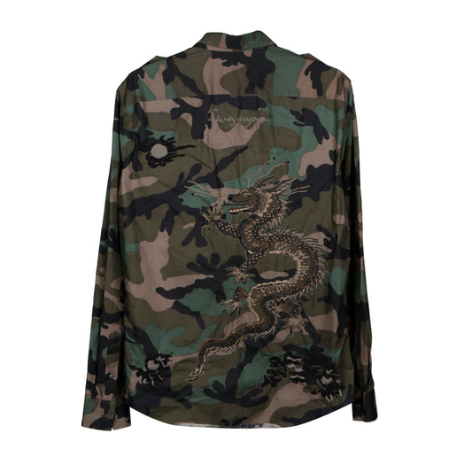 Valentino Camo Embroidered Shirt 41 28213411