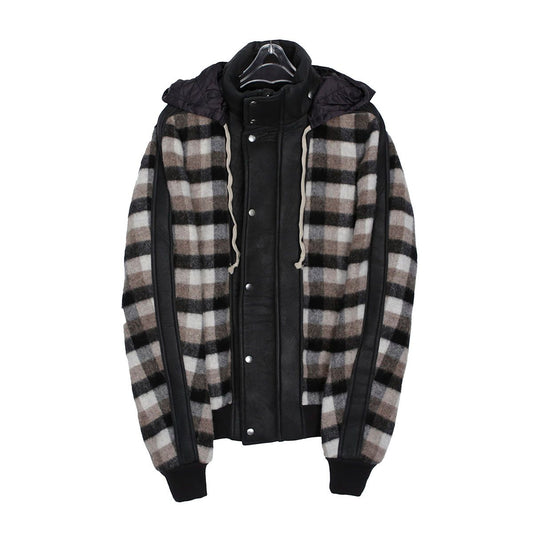 Rick Owens Dark Shadow Check Leather Jacket 50 29421839