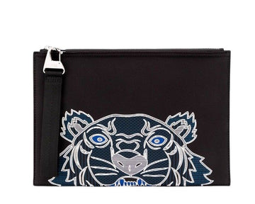 Kenzo Tiger Embroidered Clutch Black 16804115