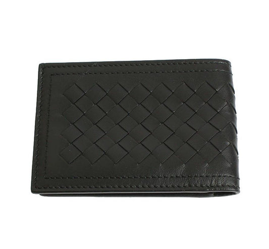 Bottega Veneta Black Intrecciato Leather Wallet 12345 28433379
