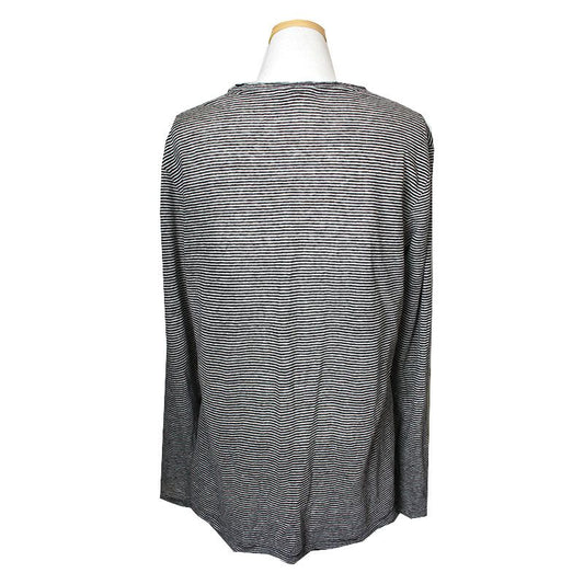 Iro Black White Stripe Distressed Men's Long Sleeve T-Shirt 100 48949509