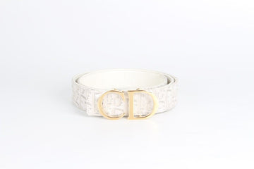 Dior Oblique CD Logo White Men's Belt 114cm 3.5cm 53103066