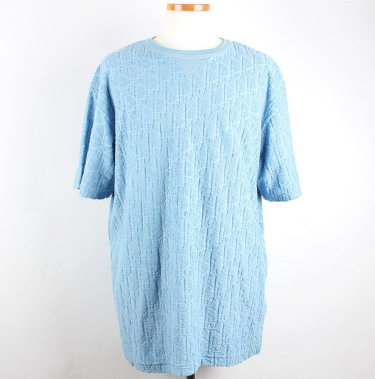 Dior Oblique Terry Cotton Jacquard Short Sleeve Blue XL 55416367