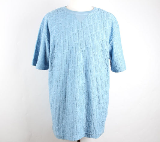 Dior Oblique Terry Cotton Jacquard Short Sleeve Blue XL 55416367