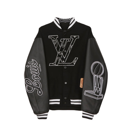 Louis Vuitton Black Leather NBA Basketball Jacket 1A90L6 56 60531456