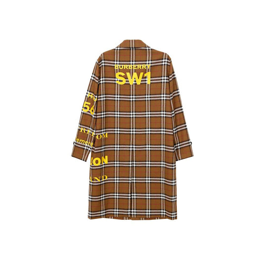 Burberry Check Wool Houndstooth Print Coat 8061280 48 60899744