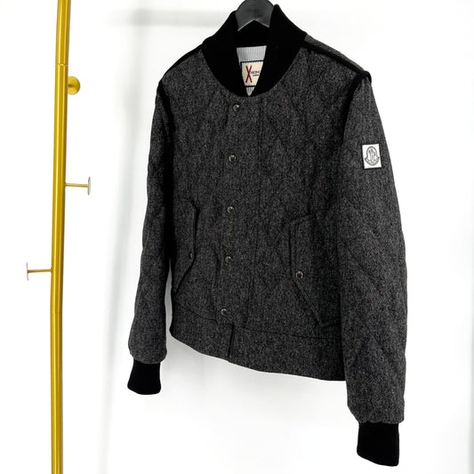 Moncler Gamma Blue Wool Bomber Padding Jacket 2 62378409