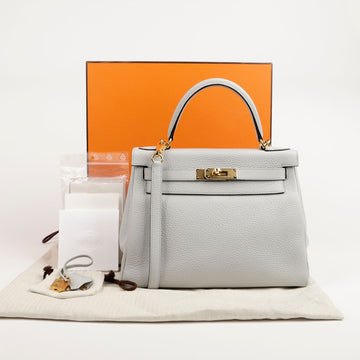 Hermes Clemence Leather Kelly Tote and Shoulder Bag 28 62873156