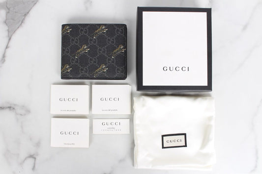 Gucci Jumping Tiger Bi-Fold Wallet Black 12345 63504640