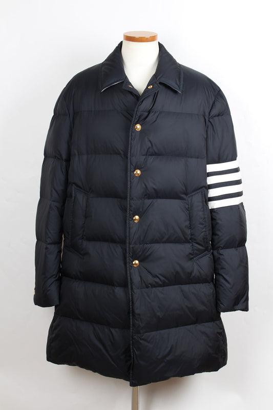 Thom Browne Diagonal Armband Gold-Plated Padded Coat Navy 4 63540406