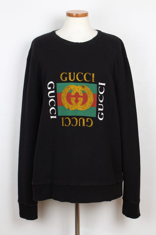 Gucci Vintage Box Logo Sweatshirt Black XL 63658472