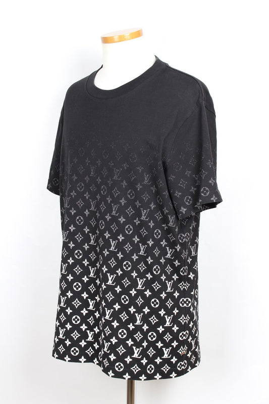 Louis Vuitton Monogram Gradient Logo Short Sleeve T-Shirt Black XL 64560140