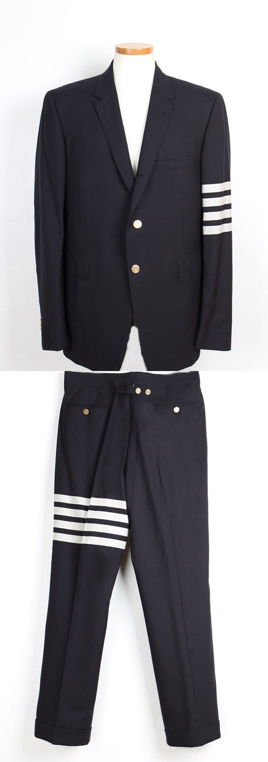 Thom Browne Four Bar Plain Weave Suit Navy 4-2 64857083