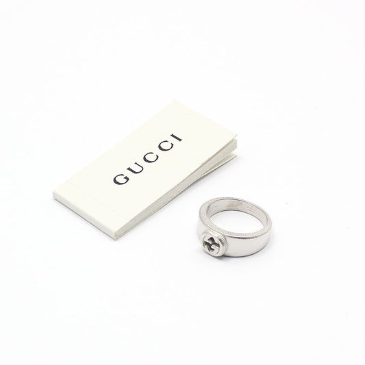 Gucci Interlocking G Ring 9MM Sterling Silver 19 64959563