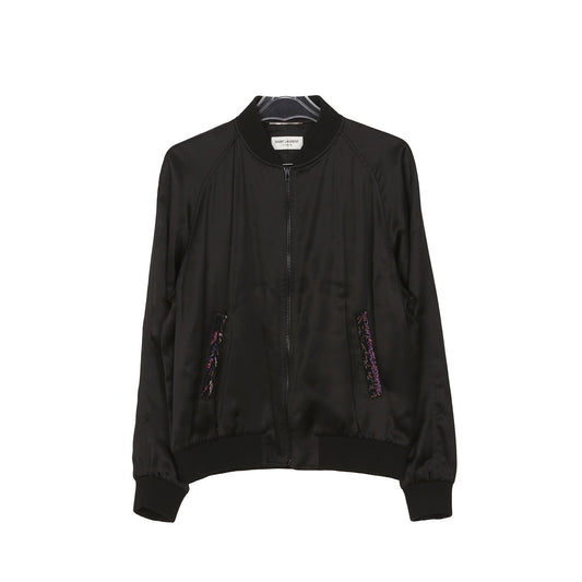 Saint Laurent Black Viscose Teddy Jacket 558353 64719800