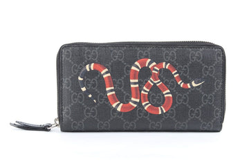 Gucci Snake Zipper Long Wallet Black 65537430
