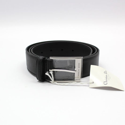 Dior Black Leather Silver Buckle Belt 100 4181PUXIN 68387478