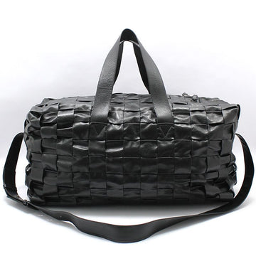 Bottega Veneta Black Intrecciatoทอเทปคาสเซ็ตกระเป๋าเดินทางDuffleกระเป๋าสะพาย 629073