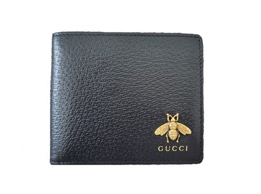 Gucci Bee Metal Logo Animalier Bi-Fold Wallet 12345 71154140