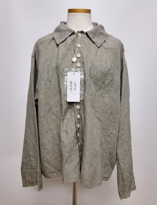 Maison Margiela Oversized Linen Stripe Shirt 71341034