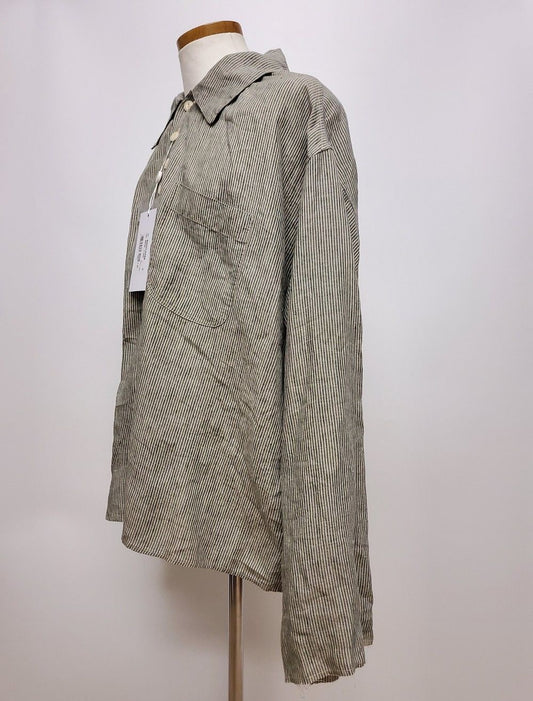 Maison Margiela Oversized Linen Stripe Shirt 71341034