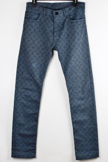 Louis Vuitton Logo Pattern Denim Pants Blue 30 71341809