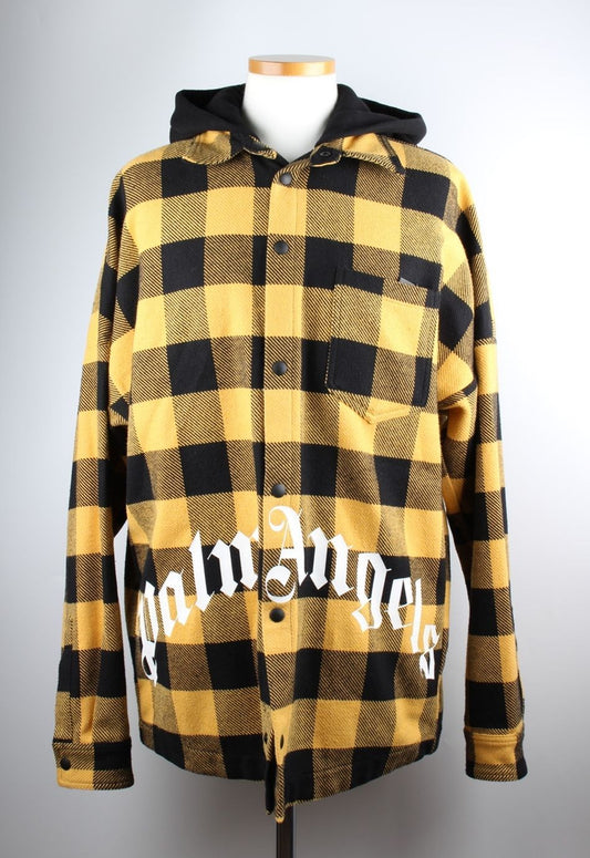 Palm Angels Checked Hooded Shirt 46 71391120