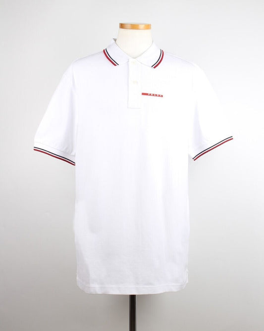 Prada Pique Short-Sleeve T-Shirt White 105 71913262