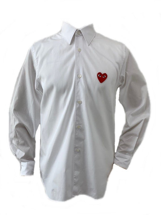Comme Des Garcons White Shirt with Red Patch S 73496368