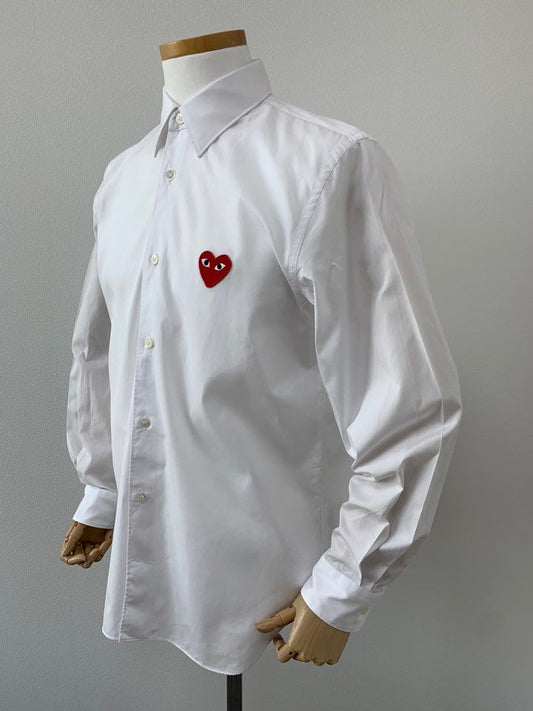 Comme Des Garcons White Shirt with Red Patch S 73496368