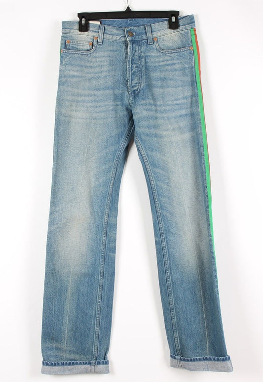 กางเกงยีนส์ Gucci Denim Web Side 30 SKU0102