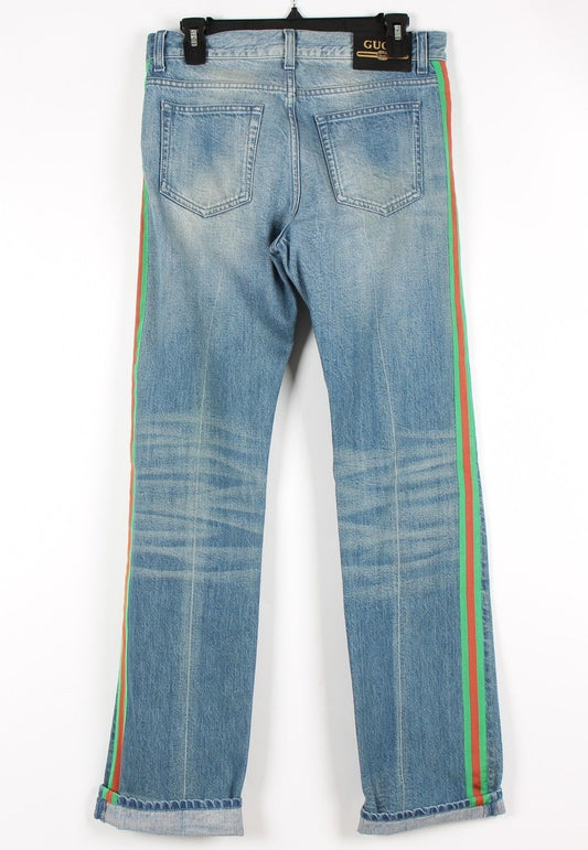 กางเกงยีนส์ Gucci Denim Web Side 30 SKU0102