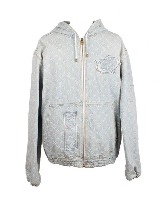 Louis Vuitton X NBA Logo Denim Hoodie 52 73503485
