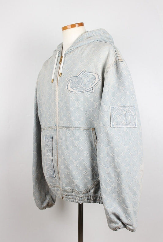 Louis Vuitton X NBA Logo Denim Hoodie 52 73503485