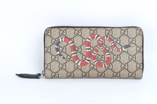 Gucci Snake Zip Long Wallet Brown 12345 73813219