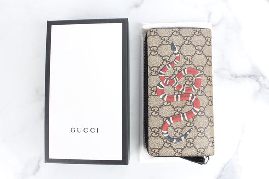 Gucci Snake Zip Long Wallet Brown 12345 73813219