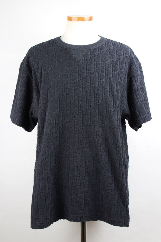 Dior Oblique Jacquard Terry T-Shirt Navy XL 73895362