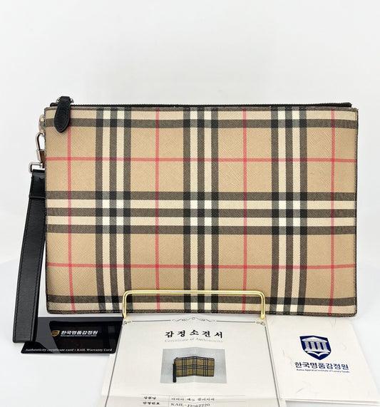 กระเป๋าคลัตช์ Burberry Check สำหรับคุณผู้ชาย รหัสสินค้า: OS
