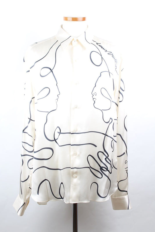 Louis Vuitton Kim Jones Initials Silk Shirt White XL 75875030