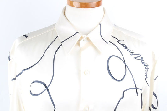 Louis Vuitton Kim Jones Initials Silk Shirt White XL 75875030
