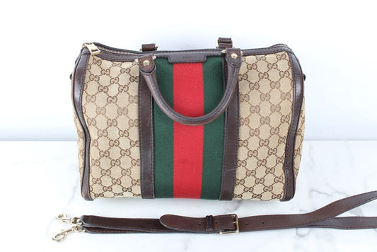 Gucci Triple Stripe Jacquard Boston Bag 76298272