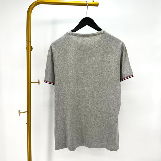 Moncler Three Stripe Line Short Sleeve T-Shirt Grey 12345 76949306