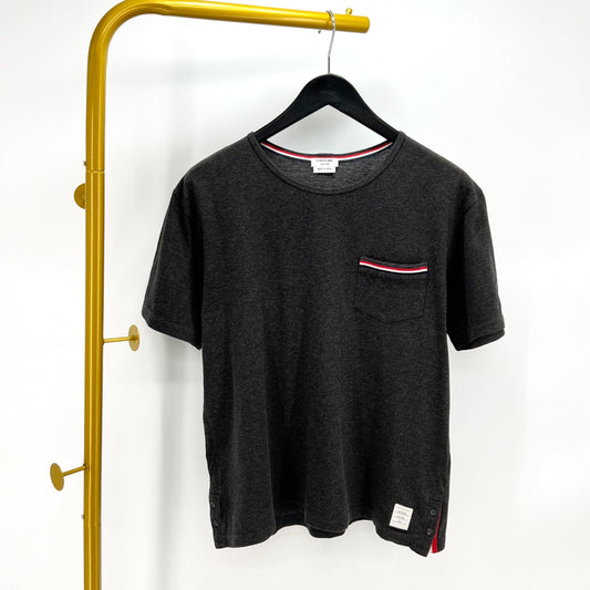 Thom Browne Three Stripe Short Sleeve T-Shirt Gray 76966606