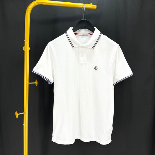 Moncler Short Sleeve Polo Shirt White 77706922
