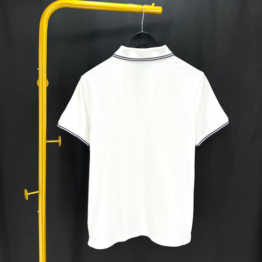 Moncler Short Sleeve Polo Shirt White 77706922