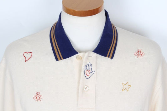 Gucci Signature Symbol Embroidered Short Sleeve Polo Shirt M 77768779