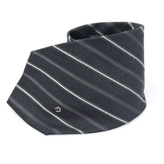 Aigner 100% Silk Black Stripe Pattern Tie 77167AI 79614707